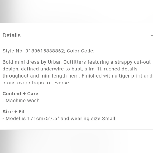 🚩SOLD🚩Urban Outfitters Rosella Tiger Print Mesh Mini Dress XS - Picture 4 of 4